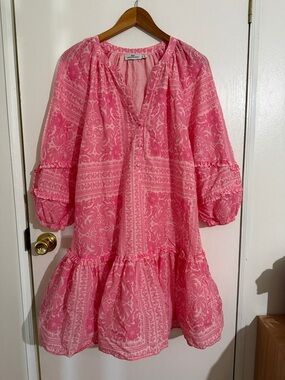 Vineyard Vines Pink Floral-Trim Blouse